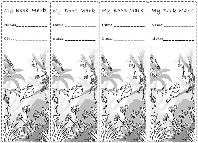 Book Rainforest Bookmarks for colouring in